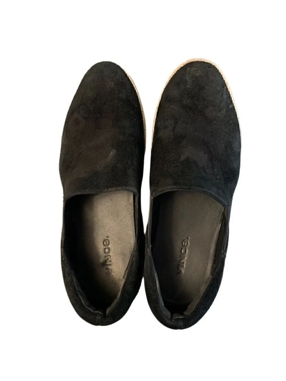 Vince Wilden Platform Espadrille Black Suede Sz 7